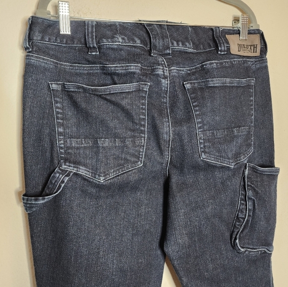 Duluth Trading Double Chapped work denim skinny leg darkwash Jeans. Size 12. - Picture 12 of 16